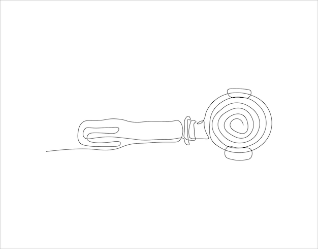 Dibujo de línea continua de Portalfilter Una línea de máquina Portafilter Portafilter Café Arte de línea continua Contorno editable