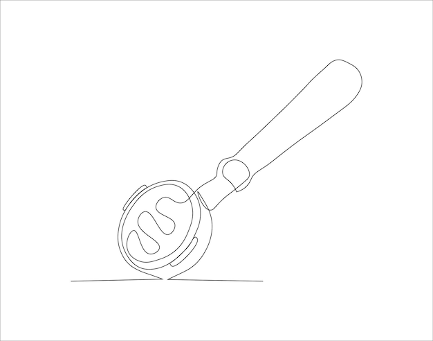 Dibujo de línea continua de Portalfilter Una línea de máquina Portafilter Portafilter Café Arte de línea continua Contorno editable