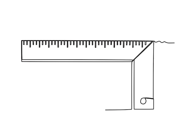 Un dibujo de línea continua de una regla Un concepto de línea diseño gráfico ilustración vectorial de construcción