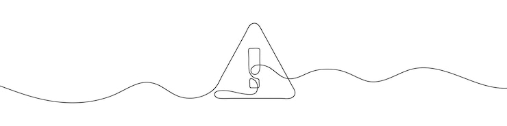 Vector un dibujo de línea continua de signo de exclamación