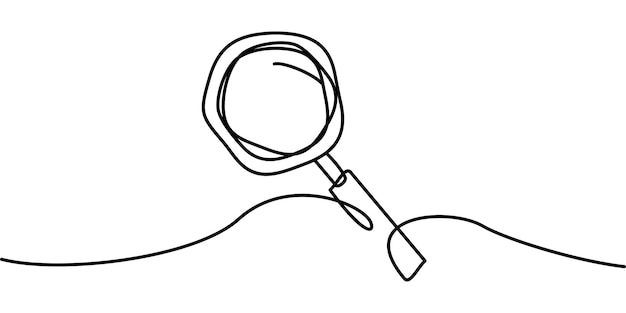 dibujo de línea continua del símbolo de ampliación ilustración artística de línea abstracta