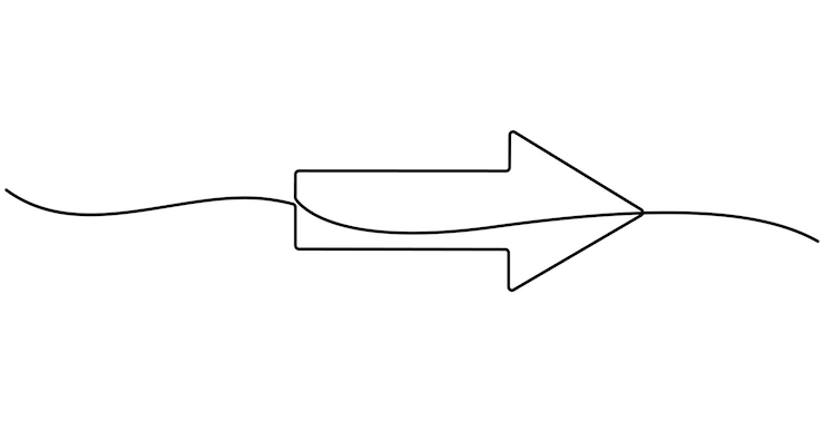 Vector dibujo de línea continua de símbolo de flecha doble horizontal ilustración de arte de línea abstracta flecha