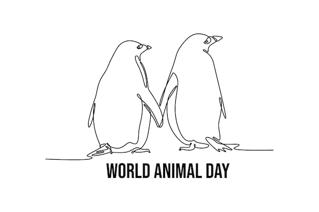 Dibujo de línea continua simple del grupo de animales Concepto minimalista de animales Vector de diseño de dibujo de línea única