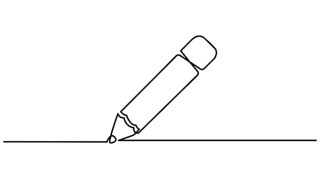Dibujo de línea continua simple y minimalista del icono de lápiz Vector de icono de línea continua del sol