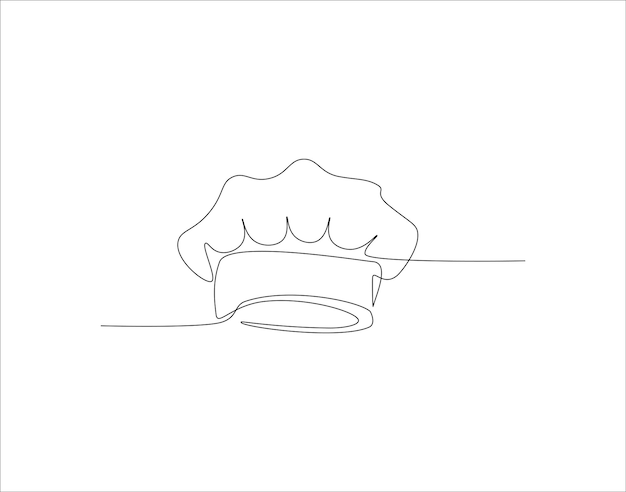 Dibujo de línea continua del sombrero de chef Una línea del sombrer de chef Sombrero de cocinero Arte de línea continua Contorno editable