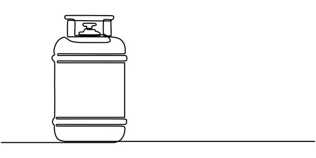 un dibujo de línea continua del tanque de gas cilíndricoun dibujo de la línea del tanques de gas cilíndrico