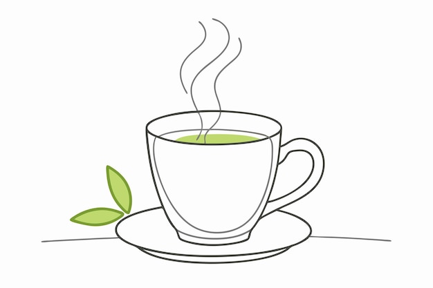 Dibujo de línea continua de la taza de café diseño minimalista