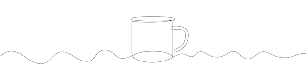 Dibujo de línea continua de taza El icono de una línea de taza