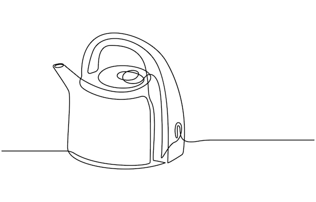 un dibujo de línea continua de una tetera