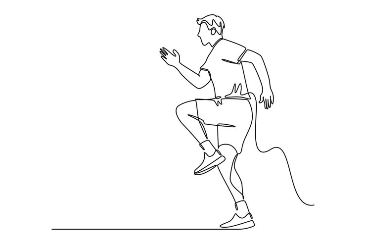 Vector dibujo de línea continua única actividad de entrenamiento al aire libre actividad al aire libre concepto minimalista actividad al exterior para personas felices