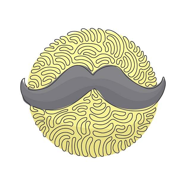 Vector dibujo de línea continua única bigotes de estilo antiguo hombre adulto bigotes diseño ilustración vectorial