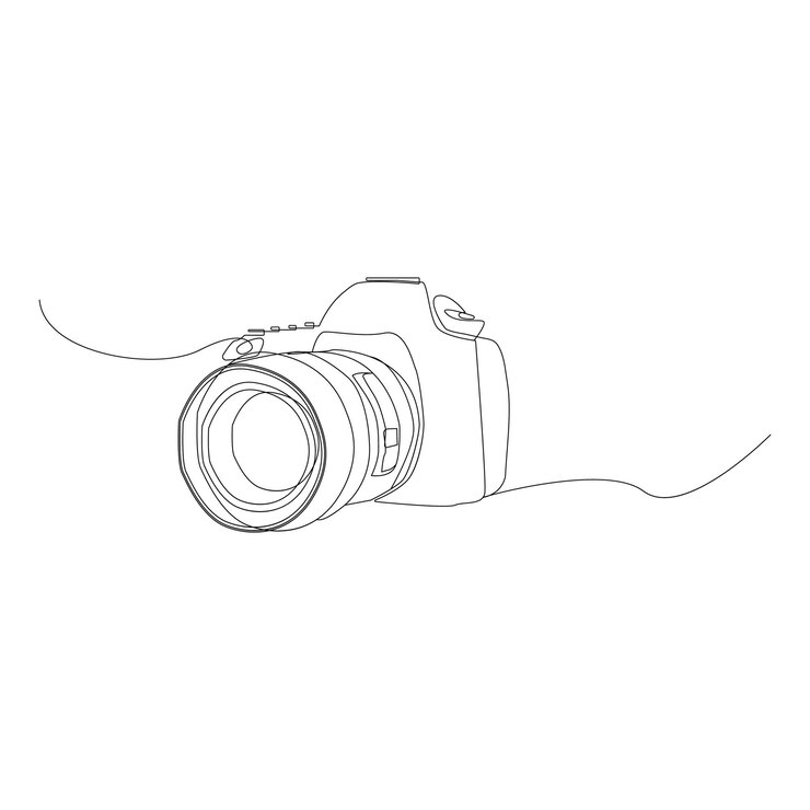 Vector dibujo de línea continua única de la cámara diseño de dibujo de línea contínua ilustración vectorial gráfica