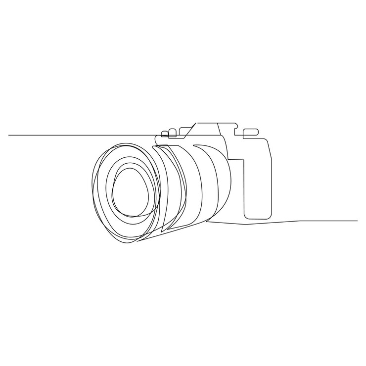 Vector dibujo de línea continua única de la cámara diseño de dibujo de línea contínua ilustración vectorial gráfica