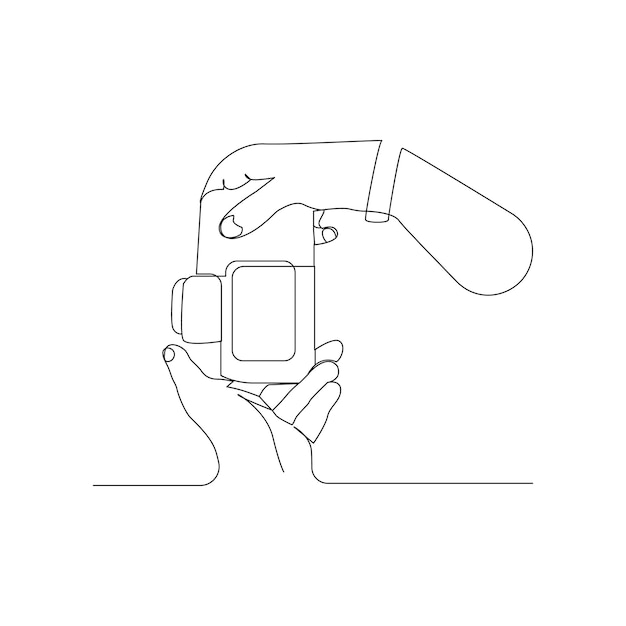 Dibujo de línea continua única de la cámara Diseño de dibujo de línea contínua Ilustración vectorial gráfica