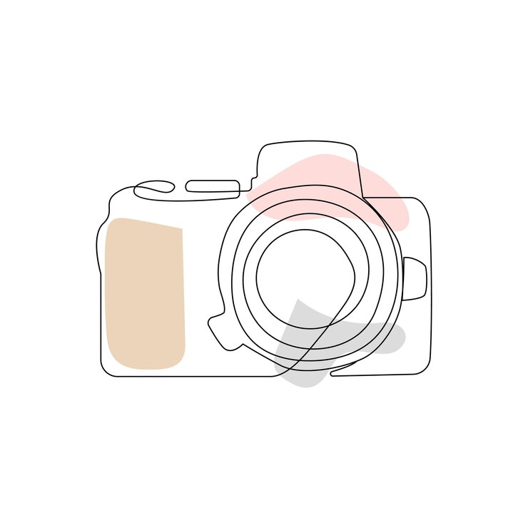 Vector dibujo de línea continua única de la cámara diseño de dibujo de línea contínua ilustración vectorial gráfica