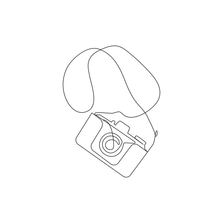 Vector dibujo de línea continua única de la cámara diseño de dibujo de línea contínua ilustración vectorial gráfica
