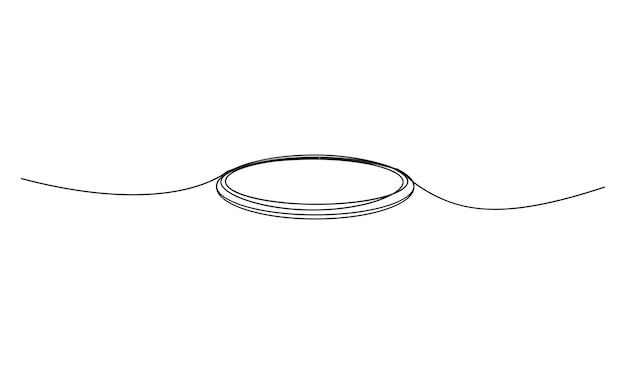 Dibujo de línea continua única de círculo garabateado dibujo redondo de vector dibujado a mano