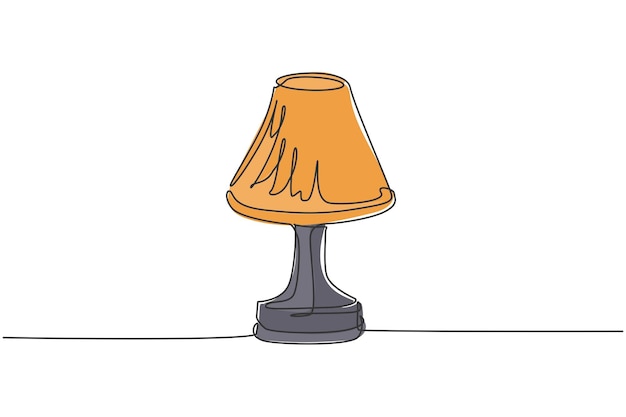 Dibujo de línea continua única de lámpara de mesa elegante para diseño de muebles interior Lámpara electrónica