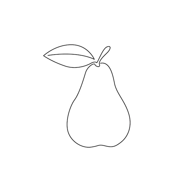 Dibujo de línea continua única logotipo de huerto de peras orgánicos saludables completos Icono de fruta fresca de verano