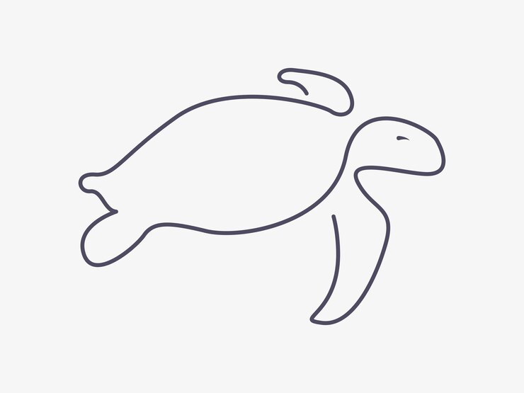 Dibujo de línea continua única del logotipo de tortuga Ilustración de vector de diseño gráfico de dibujo de línea