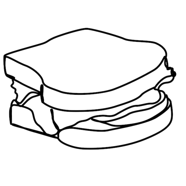 Dibujo de línea continua única de pastelería de panadería dulce recién horneada estilizada en línea continua mínima