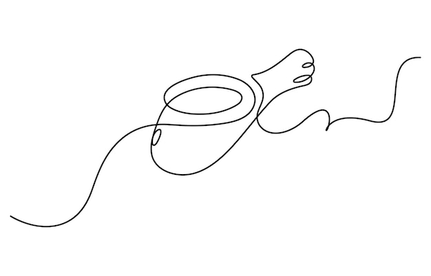 Dibujo de línea continua única de pierna de pollo frito crujiente para el emblema del logotipo del restaurante