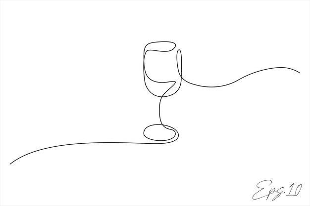 dibujo de línea continua de un vaso de bebida