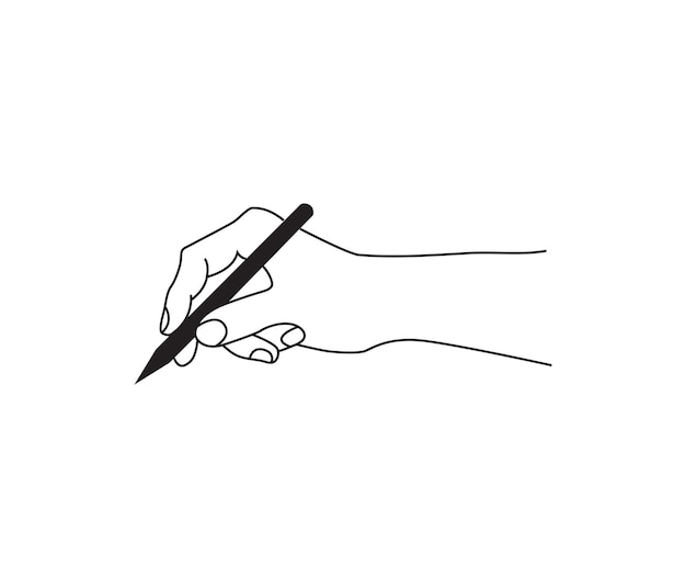 Dibujo de línea continua vectorial de la pluma de mano