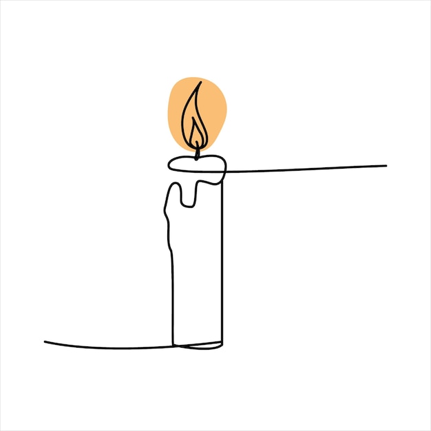 dibujo de línea continua de vela arte dibujo de una línea ilustración vectorial de fondo