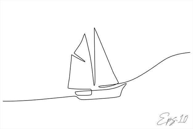 dibujo de línea continua de un velero