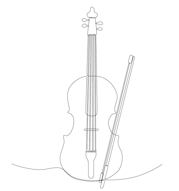 dibujo de línea continua de violín