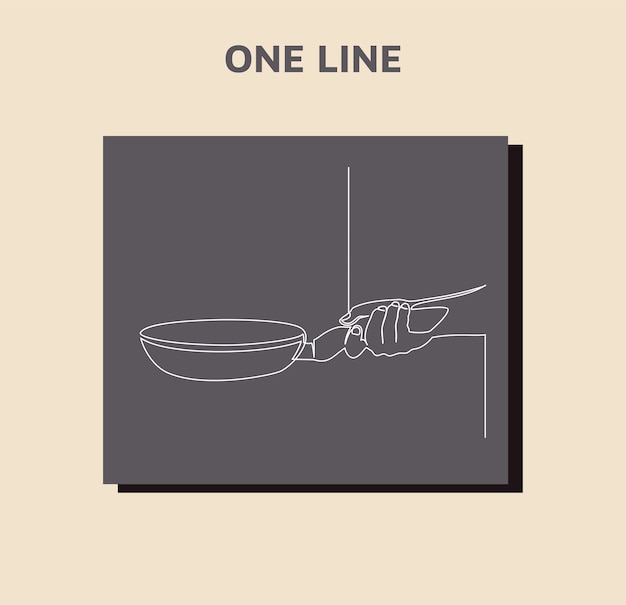 dibujo de línea continua de la vista lateral de la mano del chef