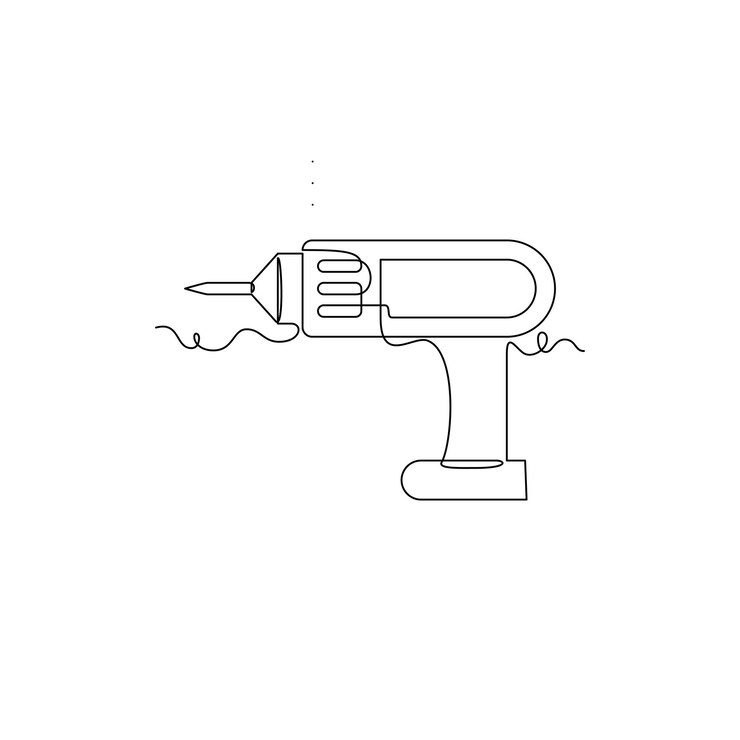 Vector un dibujo de línea sin cuerda ilustración vectorial de perforación arte de línea uno de línea continua simple dibujado a mano
