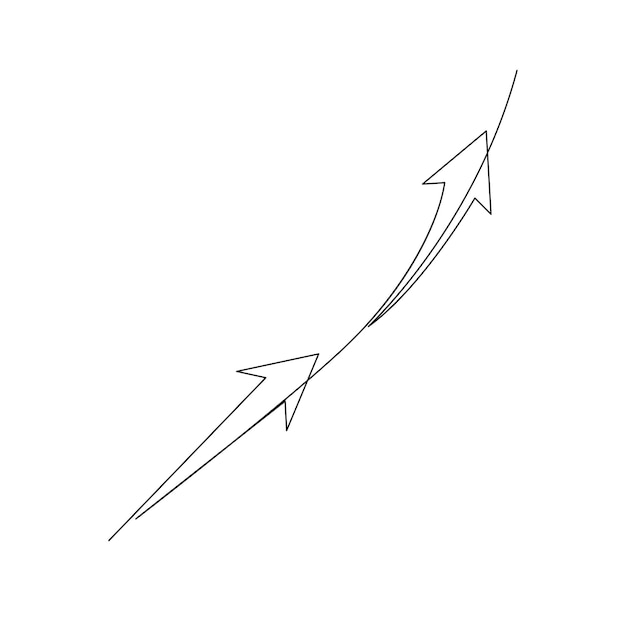 Un dibujo de línea de flechas flechas lineales izquierdas y derechas ilustración de arte de línea continua vector