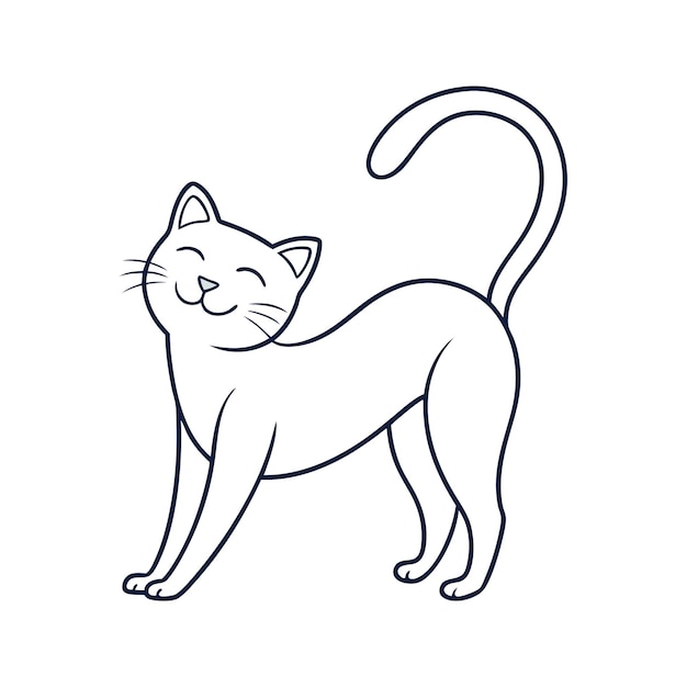 Dibujo de una línea de un gato