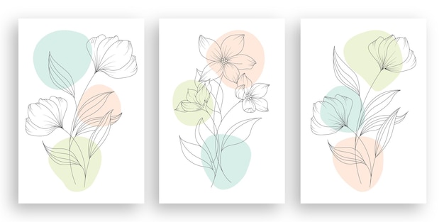 dibujo de una línea ilustración de flor minimalista en estilo de arte lineal