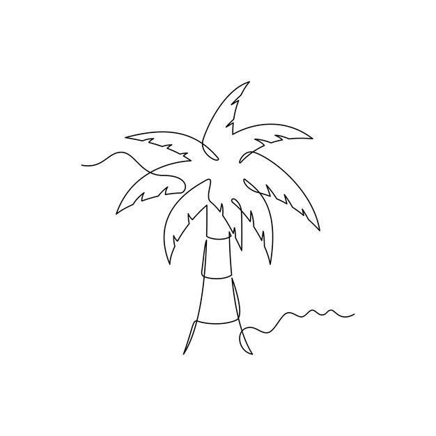Un dibujo de línea Ilustración vectorial de palma Un dibujo lineal continuo simple dibujado a mano