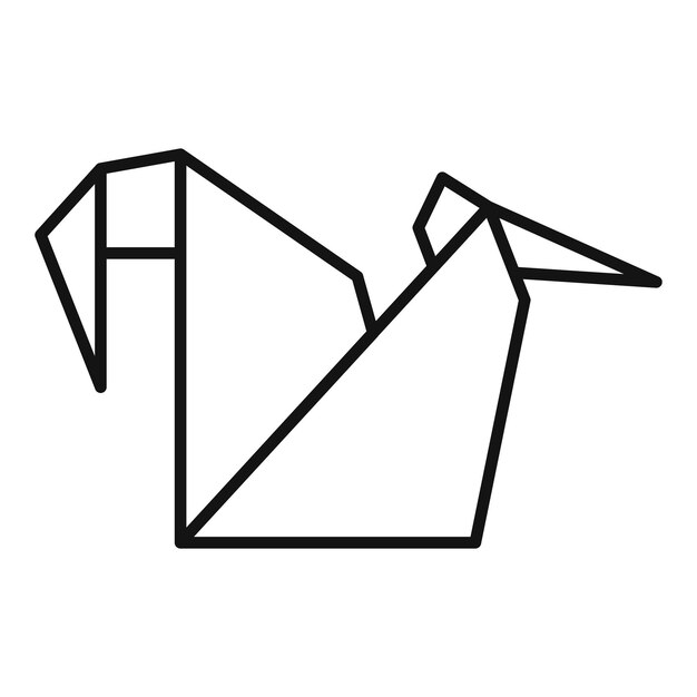Dibujo de línea minimalista de un pájaro origami volando