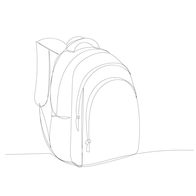 Dibujo de una línea de mochila para mujer.