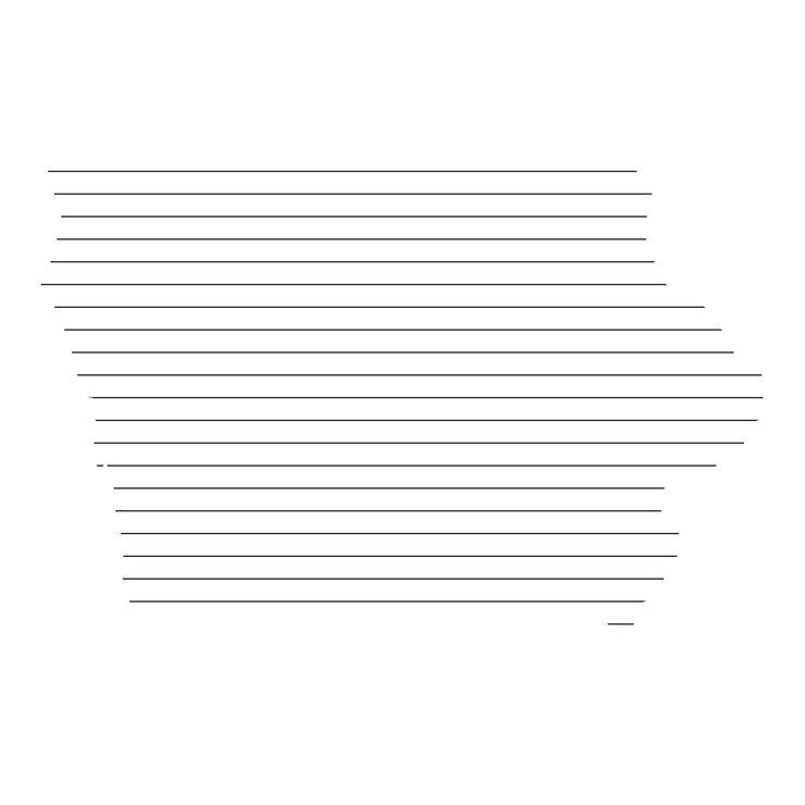 Vector dibujo de línea negra del estado de iowa