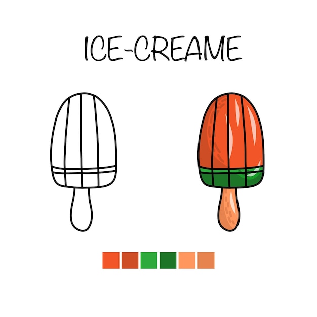 Dibujo de línea negra helado para colorear