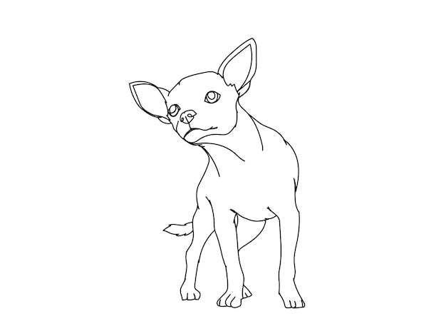 Vector dibujo de línea de perro