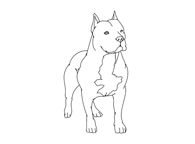 Vector dibujo de línea de perro