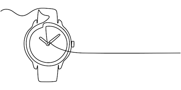 Dibujo de línea de reloj cronógrafo icono de reloj de mano ícono de reloj continuo dibujo de una línea reloj