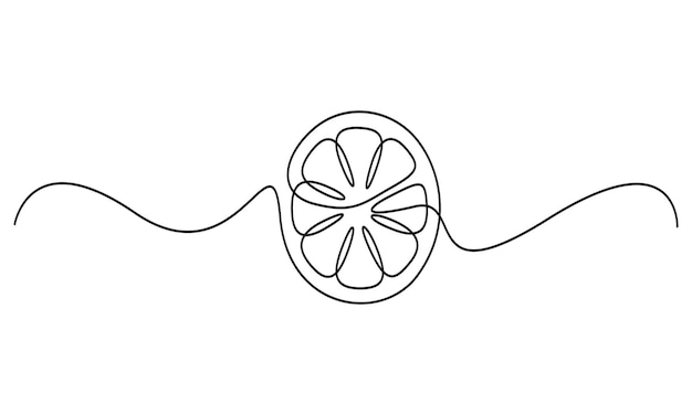 Dibujo de una línea de una rodaja de limón
