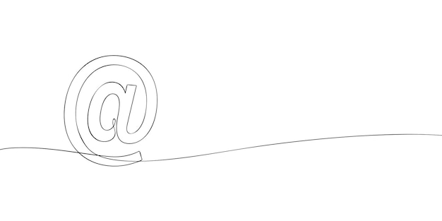 Dibujo de una línea de un símbolo At