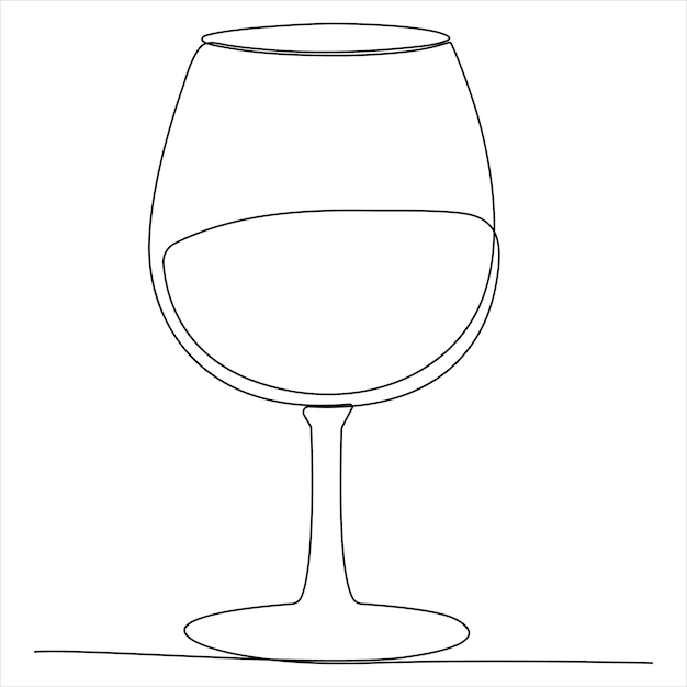 Dibujo de línea simple de una copa de vino