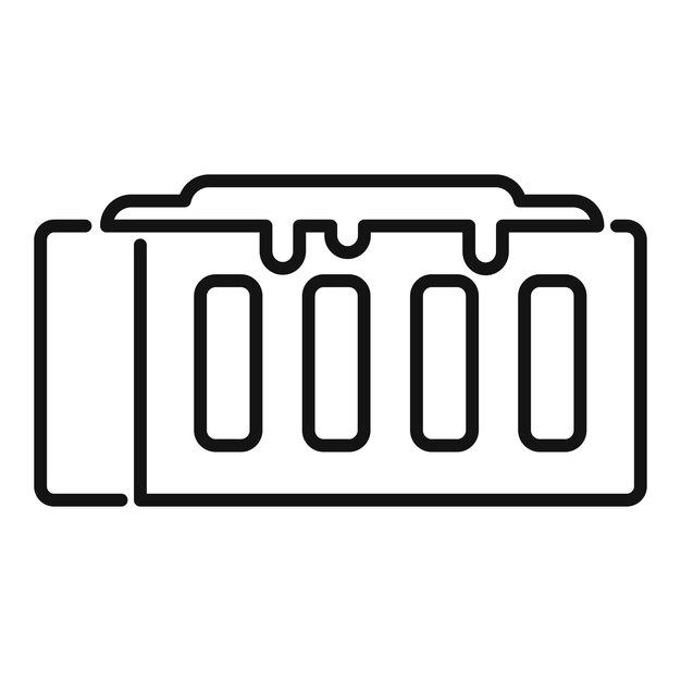 Dibujo de línea simple de un icono de batería con indicación de carga baja