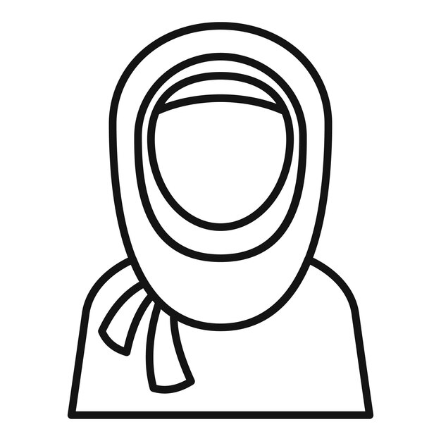 Dibujo de línea simple de una mujer con hijab