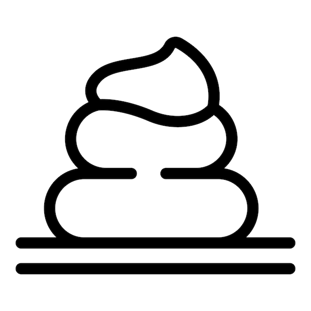 Dibujo de línea simplificado del icono de remolino de crema